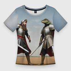 Женская футболка 3D Slim Древний Рус против Ящера