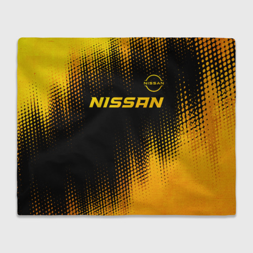 Плед 3D Nissan - gold gradient: символ сверху, цвет 3D (велсофт)