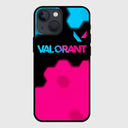 Чехол для iPhone 13 mini Valorant - neon gradient: символ сверху