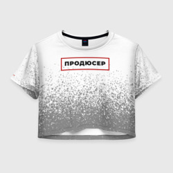 Женская футболка Crop-top 3D Продюсер в рамке красного цвета