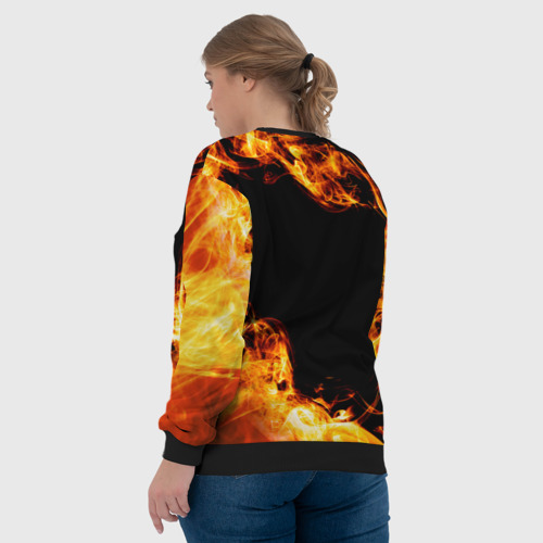 Женский свитшот 3D Manowar и пылающий огонь, цвет 3D печать - фото 7