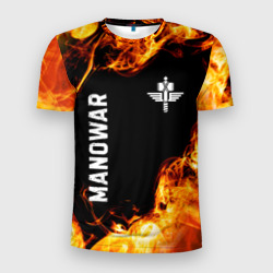 Мужская футболка 3D Slim Manowar и пылающий огонь