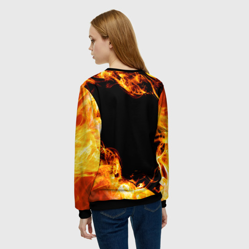 Женский свитшот 3D Manowar и пылающий огонь, цвет 3D печать - фото 4