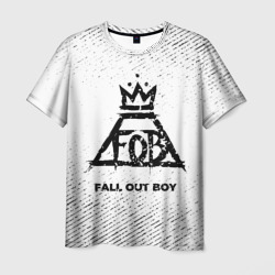 Мужская футболка 3D Fall Out Boy с потертостями на светлом фоне