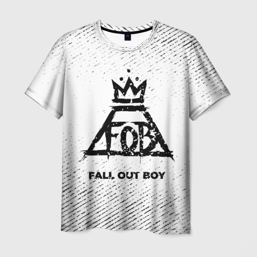 Мужская футболка 3D Fall Out Boy с потертостями на светлом фоне, цвет 3D печать