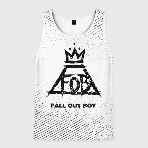 Мужская майка 3D Fall Out Boy с потертостями на светлом фоне, цвет 3D печать