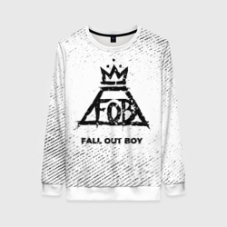 Женский свитшот 3D Fall Out Boy с потертостями на светлом фоне