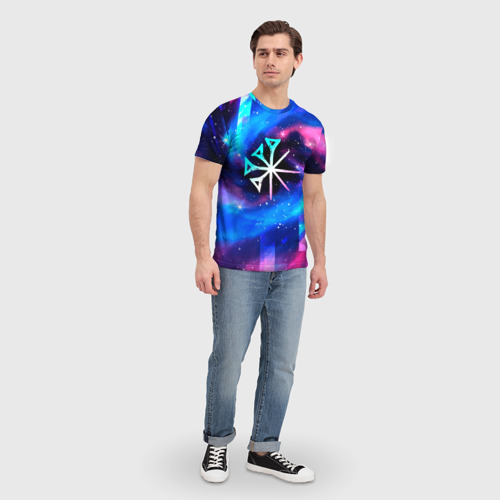 Мужская футболка 3D Nightwish неоновый космос, цвет 3D печать - фото 5