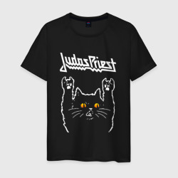 Мужская футболка хлопок Judas Priest rock cat