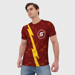Мужская футболка 3D Skillet гитары и молния - фото 2