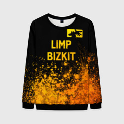 Мужской свитшот 3D Limp Bizkit - gold gradient: символ сверху