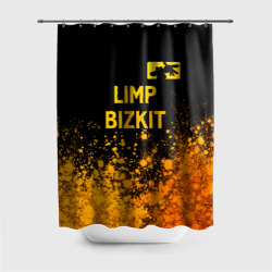 Штора 3D для ванной Limp Bizkit - gold gradient: символ сверху