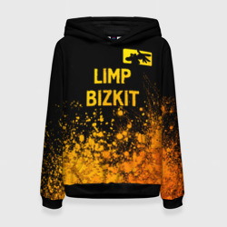 Женская толстовка 3D Limp Bizkit - gold gradient: символ сверху