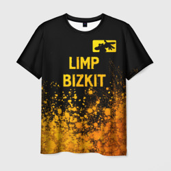 Мужская футболка 3D Limp Bizkit - gold gradient: символ сверху