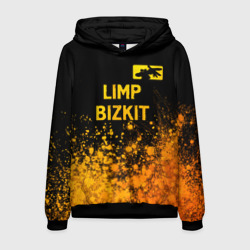 Мужская толстовка 3D Limp Bizkit - gold gradient: символ сверху