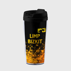 Термокружка-непроливайка Limp Bizkit - gold gradient: символ сверху