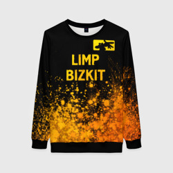 Женский свитшот 3D Limp Bizkit - gold gradient: символ сверху