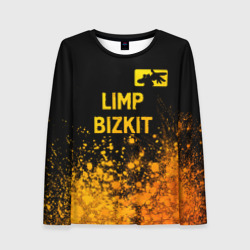 Женский лонгслив 3D Limp Bizkit - gold gradient: символ сверху