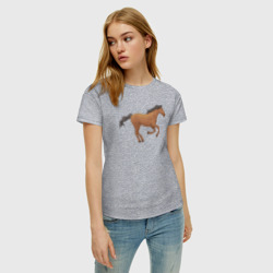 Женская футболка хлопок Мустанг лошадка - фото 2
