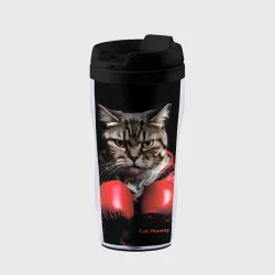 Термокружка-непроливайка Cat boxing