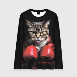 Мужской лонгслив 3D Cat boxing