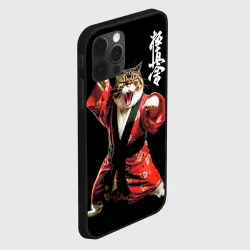 Чехол для iPhone 12 Pro Кот каратист: черный пояс - фото 2