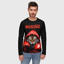 Мужской лонгслив 3D Boxing tiger - фото 2