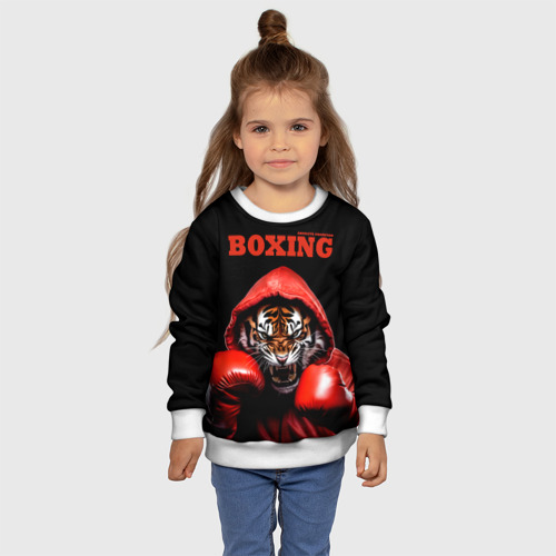 Детский свитшот 3D Boxing tiger, цвет 3D печать - фото 7