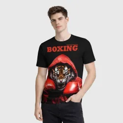 Мужская футболка 3D Boxing tiger - фото 2