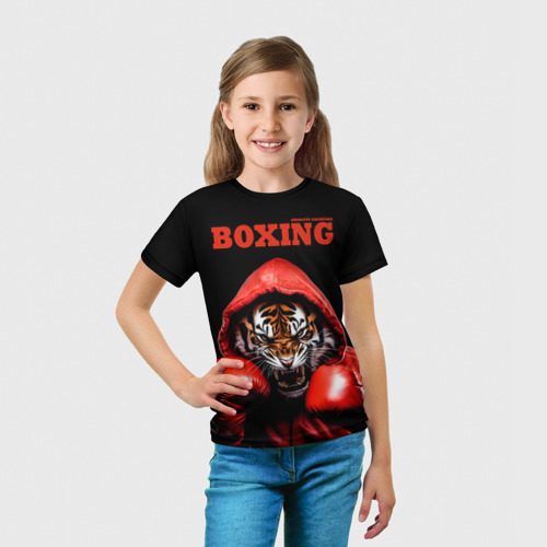 Детская футболка 3D Boxing tiger, цвет 3D печать - фото 5