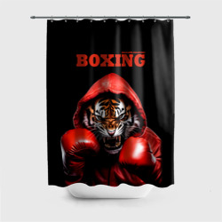 Штора 3D для ванной Boxing tiger