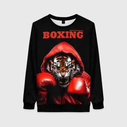 Женский свитшот 3D Boxing tiger