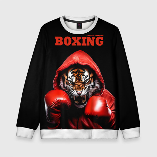 Детский свитшот 3D Boxing tiger, цвет 3D печать