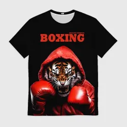 Мужская футболка 3D Boxing tiger