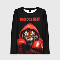 Женский лонгслив 3D Boxing tiger