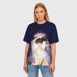 Женская футболка oversize 3D Сота Мунаката и Судзумэ - фото 2