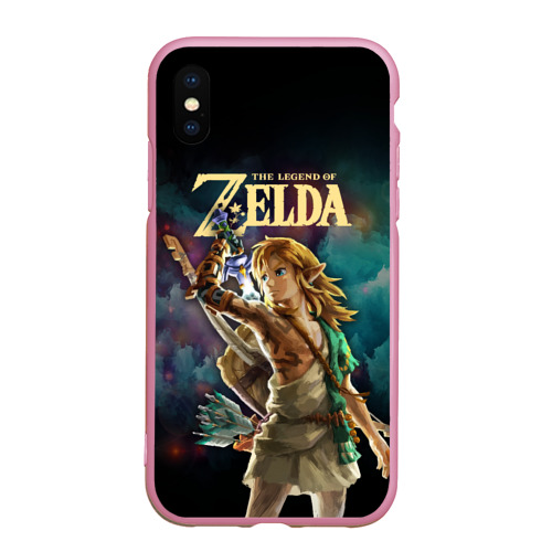 Чехол для iPhone XS Max матовый The Legend of Zelda - character Link, цвет розовый