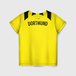 Футболка с принтом ФК Боруссия Дортмунд форма 22-23 домашняя для мужчины, вид сзади №1. Цвет основы: белый