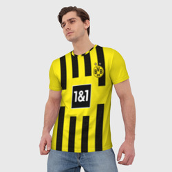 Мужская футболка 3D ФК Боруссия Дортмунд форма 22-23 домашняя - фото 2