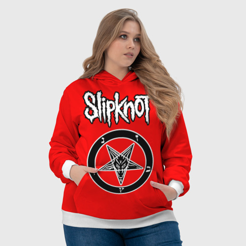 Женская толстовка 3D Slipknot - пентаграмма, цвет 3D печать - фото 6