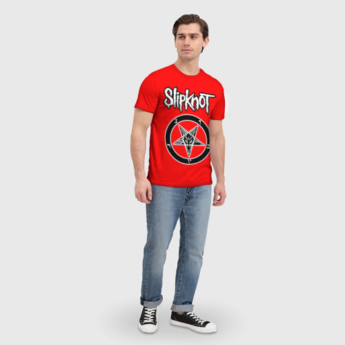 Мужская футболка 3D Slipknot - пентаграмма, цвет 3D печать - фото 5