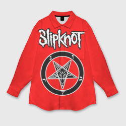 Мужская рубашка oversize 3D Slipknot - пентаграмма