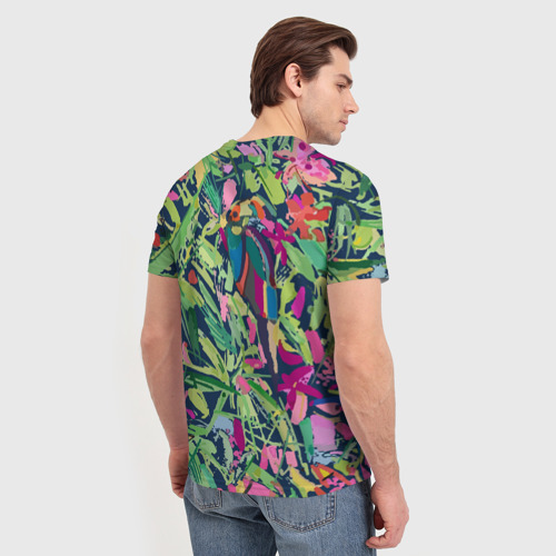 Мужская футболка 3D с принтом Hawaiian melody, вид сзади #2
