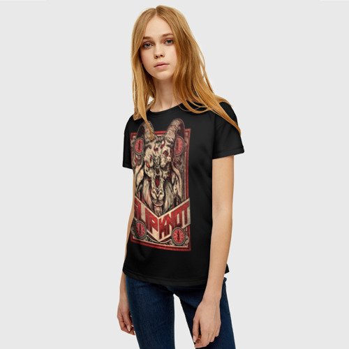 Женская футболка 3D с принтом Slipknot - Бафомет, фото на моделе #1