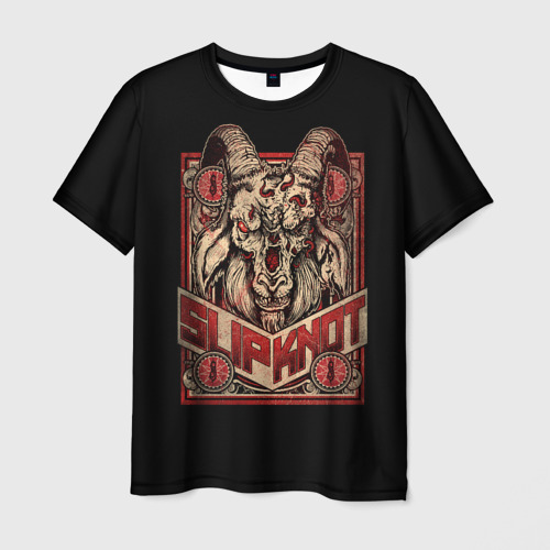 Мужская футболка с принтом Slipknot - Бафомет, вид спереди №1