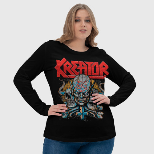 Женский лонгслив 3D Kreator - трэш-метал, цвет 3D печать - фото 6