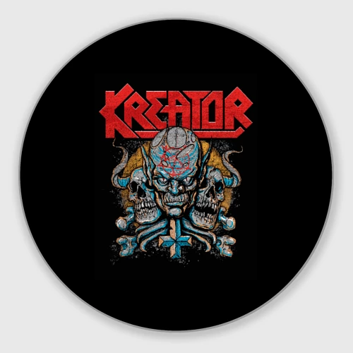 Круглый коврик для мышки Kreator - трэш-метал