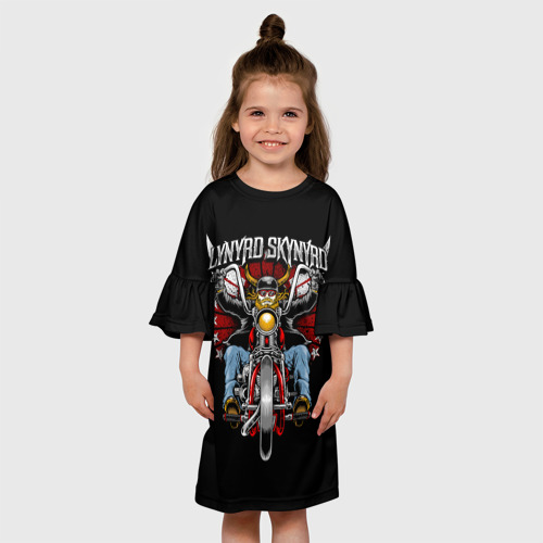 Детское платье 3D с принтом Lynyrd Skynyrd - байкер, вид сбоку #3
