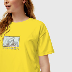 Женская футболка хлопок Oversize Глаза Габимару из Jigokuraku - фото 2