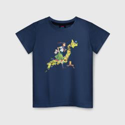 Детская футболка хлопок Судзумэ бежит по Японии